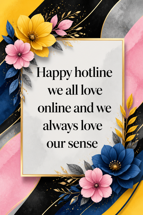 Happy hotline we all love online and we always love our sense