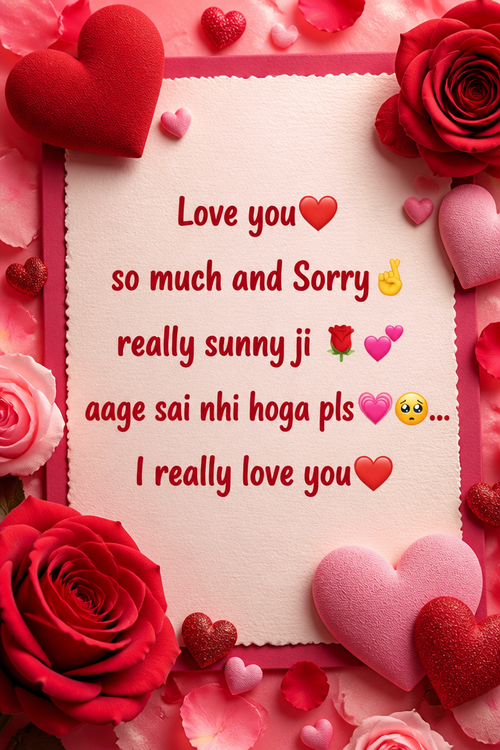 Love you❤ so much and Sorry🤞 really sunny ji 🌹💕 aage sai nhi hoga pls 💗🥺...
I really love you❤