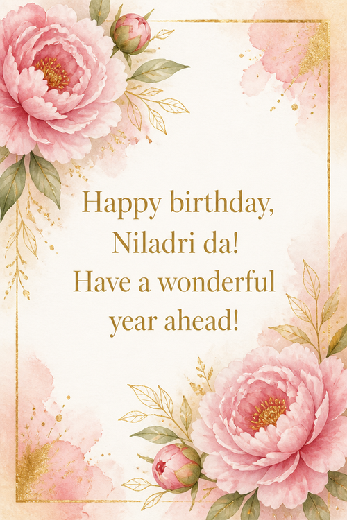 Happy birthday, Niladri da! Have a wonderful year ahead!