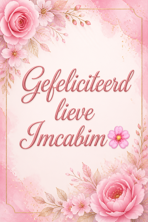 Gefeliciteerd lieve Imcabim🌸