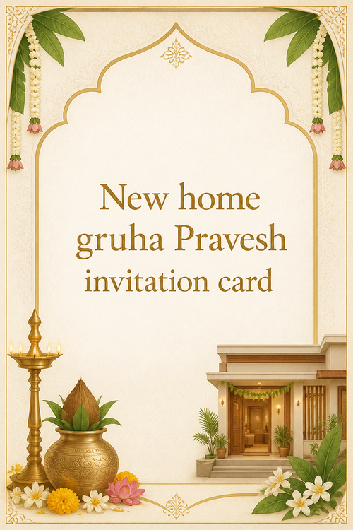 New home gruha Pravesh invitation card