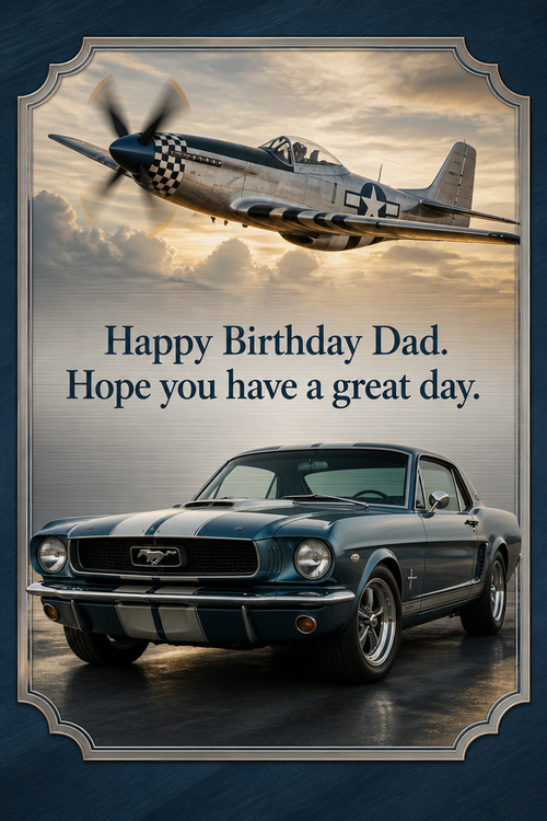Happy Birthday Dad. Hope you have a great day. 