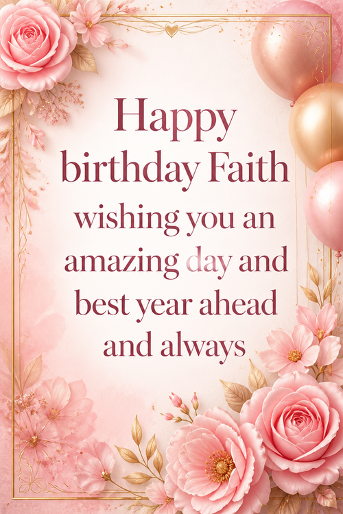Happy birthday Faith wishing you an amazing day and best year ahead and always