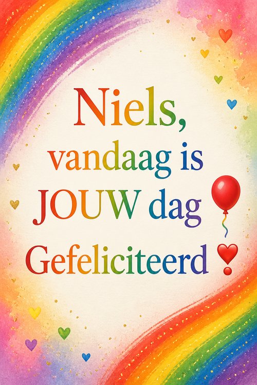 Niels, vandaag is JOUW dag 🎈Gefeliciteerd ❣️