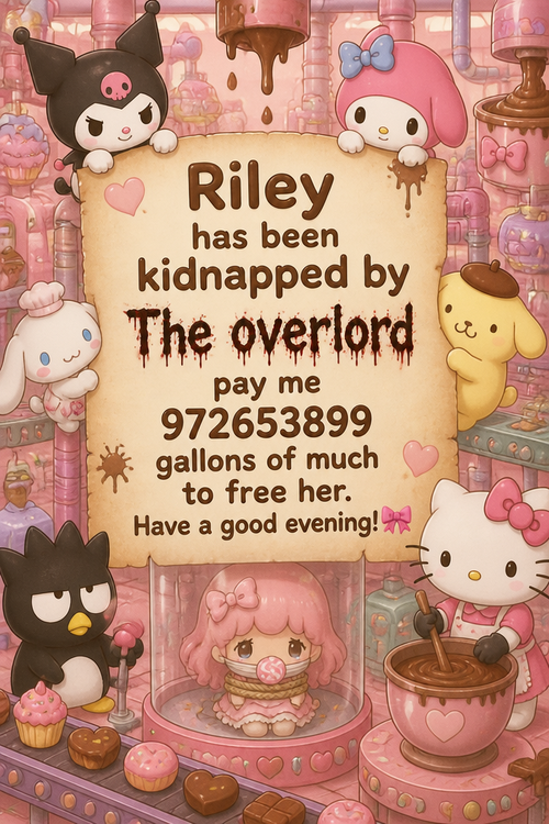 Riley has been kidnapped by T̶̡̺̪͔̳̺̤̮̠͖̈͐͊́̈́̇̃̏̒̅͒͗͌̎́̽̊̓͘̚͝h̴̝̗̃̍͗̋́͂̏̓̐̈͂̇̐̋͗͆̈́̂̐̊͘͠è̷̛͇̥̘̙̺̗̞͌̍̏͆̆̈́̉̈́̿͋̆̀̉̋̔̂͑̇̉̆̊̑̚͘͘͝͝ ̷̢̢̧̨̨̨͕̩͎̟̼̖͖͉̬̼̥̦͇̳̹͉͗̋̄̓̓̓̍̓͐̍̽̋̀̽̈́̕̚͜͜͝͝o̸̢͈̝̱̟̫̻̦̝̱͓͇͚͙͇̩̺͓̞͇̠̙̗̎͌͑͆̇̈́̿̑̈͋̕͘͘͜v̵̡͔̝͎͍͔̮̒͐̔̊̇̓̅͛̄͛͑͐͘̕͘͠ẹ̵̡͖̪̘̗͚̭̞̻̪͎͇̪̙͎̰͉͍̓̅̒̅̎̌̑̆͜ͅr̸̯͔̬͕̻̠̳͌̒̇͒̈́̀l̷̡̧̢̛̛̛͙̠͖͓̯̝̳͖̳͓̰̼͙͕͖̊̈́̀̓̂̇̽̀̈́̔͂̃̓͗͋̈́̊͑́͒͊̂̕͘̕͝ǫ̵̨͔̤̺̙̞͔̦̦͚͔͍̬̦͎͎̱̤̘͖̯̼͔̦̃̃͂̀̌̋̚ŕ̴̛̜̩͙̻̳̘͍̮͚̲̞͎̖̺͓̥͗̐͂̀̈͋̈́̓͆̓̒̀̈́̉͛̓̀̈̌̀̓͒͑͘͜͜͝͠ḑ̵̧̛̪͍̮͔͔̩̩̖̺̖̱̺̪̭̽̇̆̈́͊͗͗̾̈́͐̒̔́̕̚͝ͅ pay me 972653899 gallons of much to free her. Have a good evening!🎀