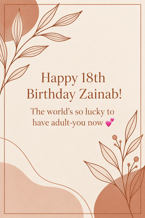 Happy 18th Birthday Zainab! The world's so lucky to have adult-you now 💕