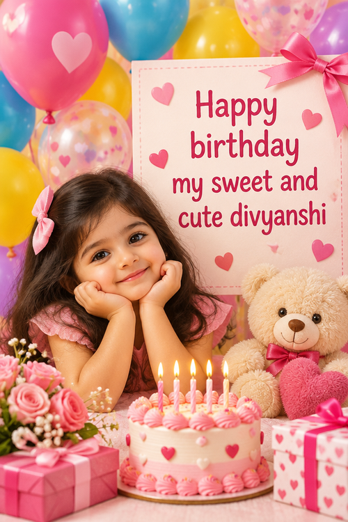 Happy birthday my sweet and cute divyanshi 