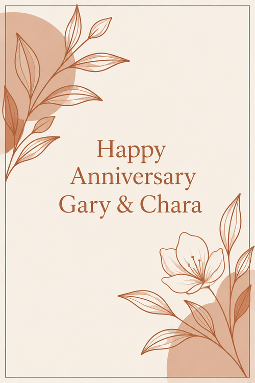 Happy Anniversary Gary & Chara