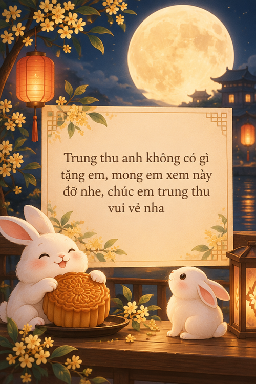 Trung thu anh không có gì tặng em, mong em xem này đỡ nhe, chúc em trung thu vui vẻ nha