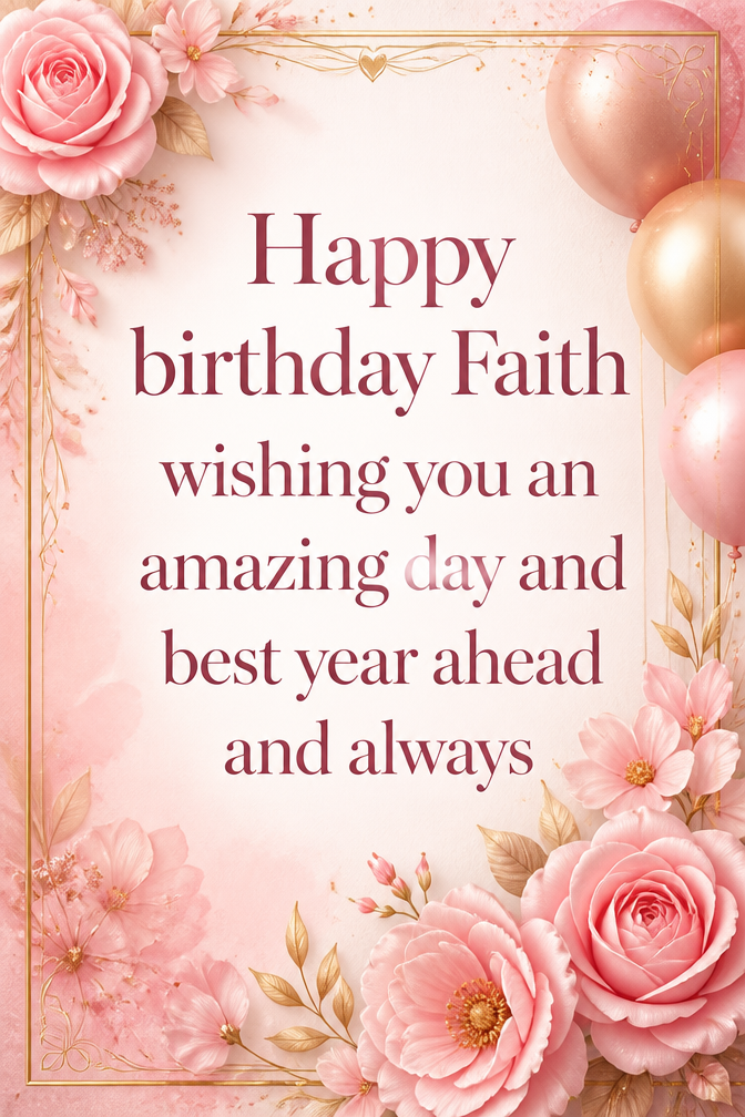 Happy birthday Faith wishing you an amazing day and best year ahead and always