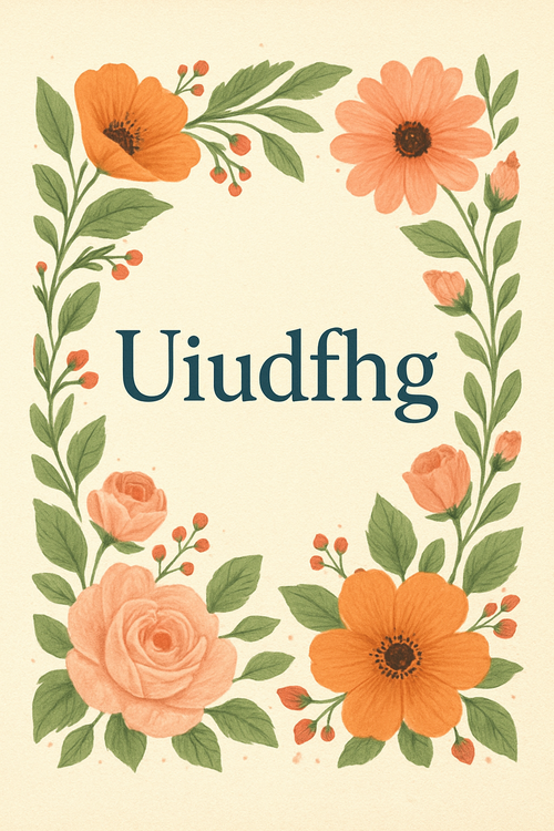 Create a beautiful designed greeting card with the text "Uiudfhg" and the theme Huuvxf