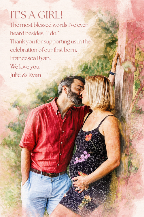 "IT'S A GIRL!"
The most blessed words I've ever heard besides, "I do."  Thank you for supporting us in the celebration of our first born, Francesca Ryan.  We love you.
Julie & Ryan
